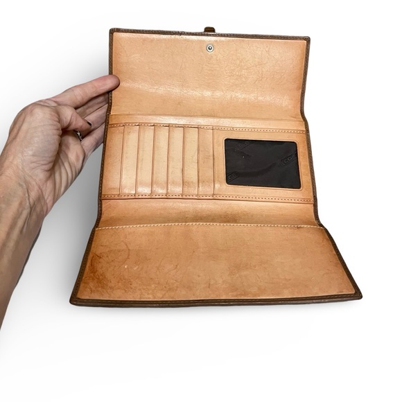 Coach Vintage Soho Khaki Tan Signature Full Size Trifold Wallet and Card Holder - Picture 3 of 4